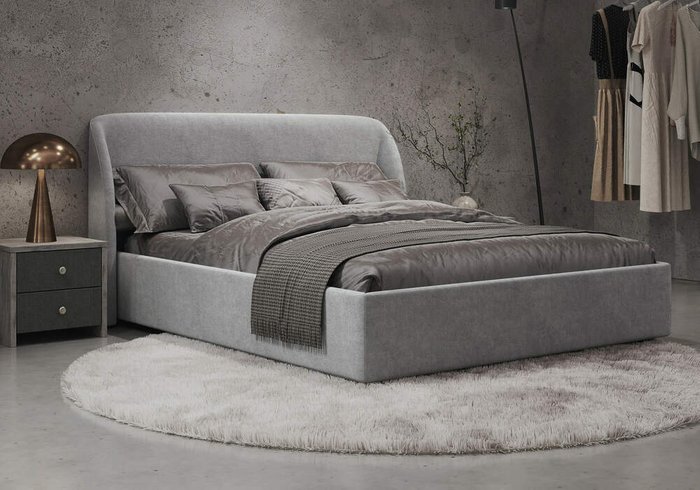 Кровать Nicole 160х200 светло-серого цвета без основания  - лучшие Кровати для спальни в INMYROOM