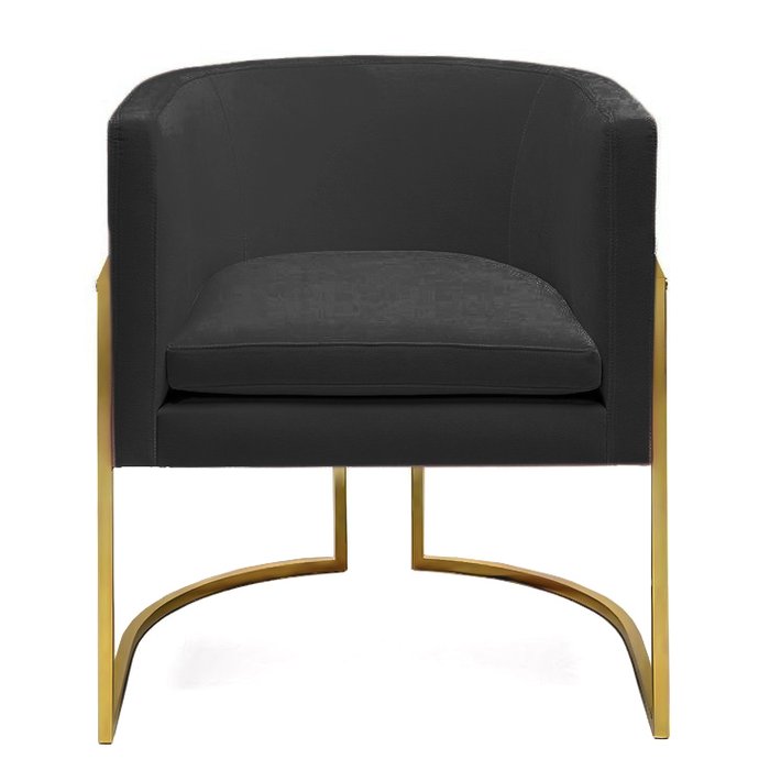 Кресло Julius chair черное с ножками цвета золота - купить Интерьерные кресла по цене 58000.0