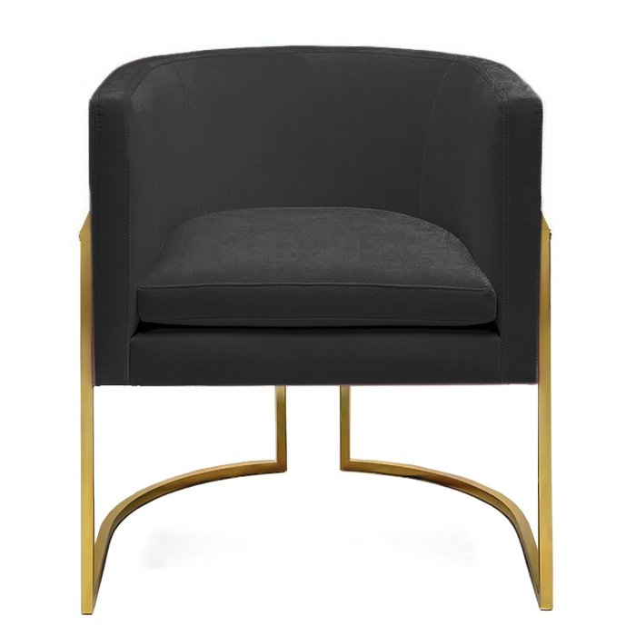 Кресло Julius chair черное с ножками цвета золота - купить Интерьерные кресла по цене 58000.0 Кресло Julius chair черное с ножками цвета золота - купить Интерьерные кресла по цене 58000.0