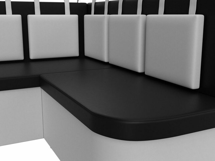 Угловой диван Уют черно-белого цвета (экокожа) левый угол - лучшие Угловые диваны в INMYROOM