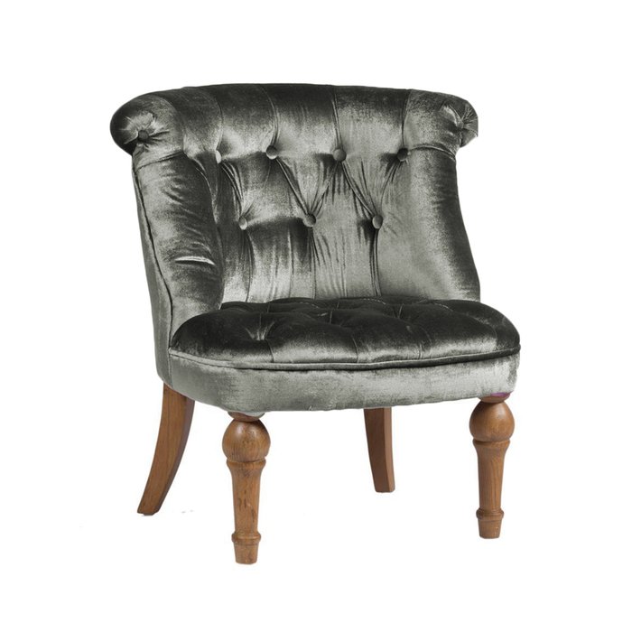 Кресло Sophie Tufted Slipper Chair Серый Микровелюр - купить Интерьерные кресла по цене 27000.0