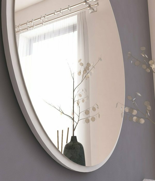 Настенное зеркало Decor 60 в раме белого цвета - лучшие Настенные зеркала в INMYROOM