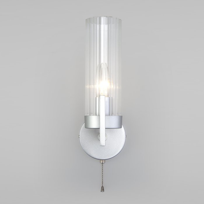 Настенный светильник со стеклянным плафоном 60133/1 серебро Arganie - купить Бра и настенные светильники по цене 3890.0