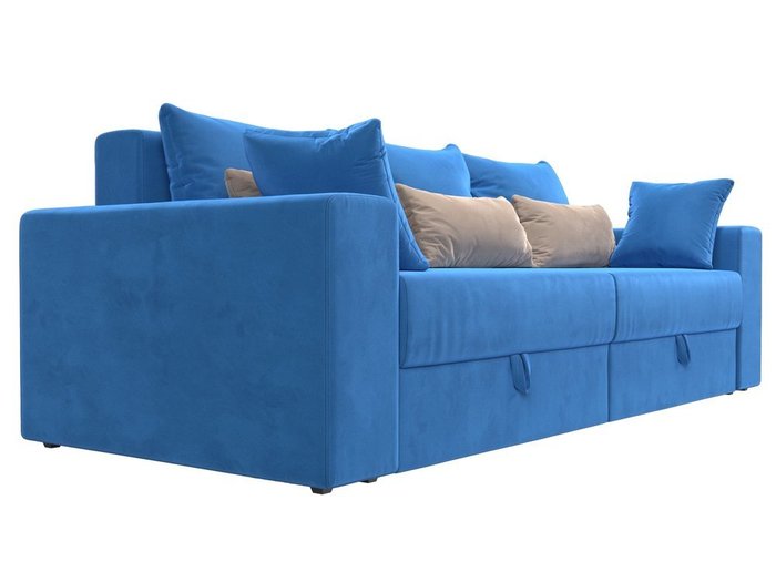 Прямой диван-кровать Мэдисон бежево-голубого цвета - лучшие Прямые диваны в INMYROOM