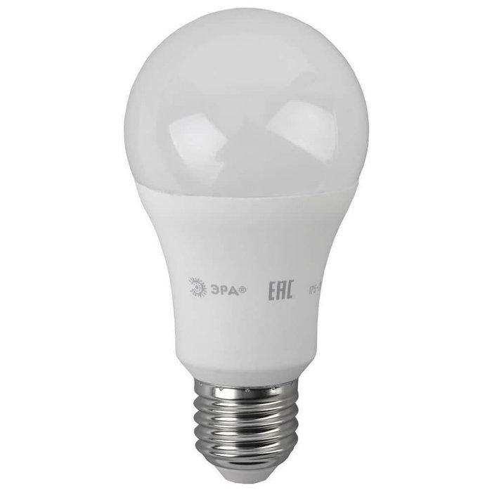 Лампа светодиодная ЭРА E27 17W 4000K матовая LED A60-17W-840-E27