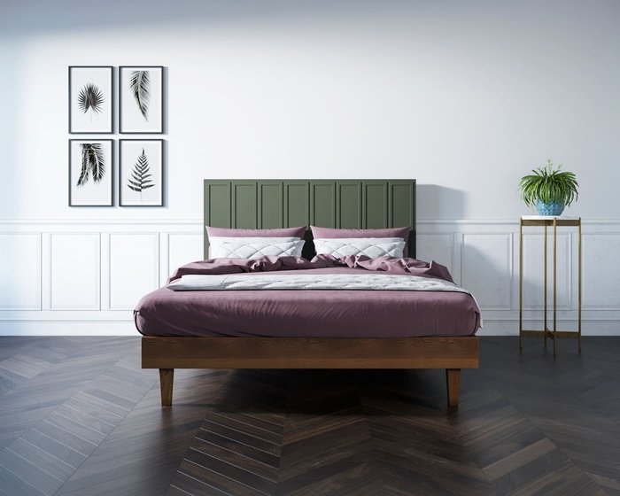Кровать Andersen 160х200 с изголовьем зеленого цвета - купить Кровати для спальни по цене 137678.0