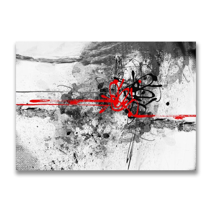 Картина на холсте Красное и белое 50х70 см