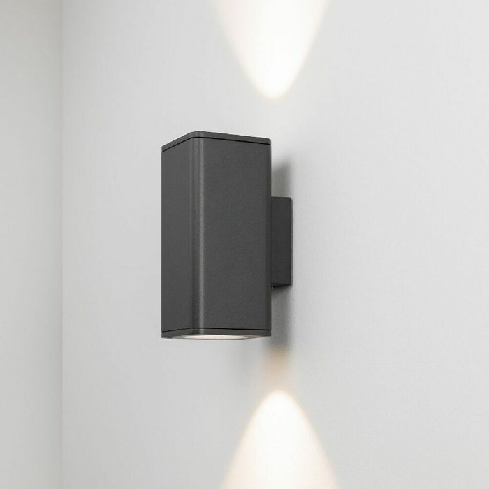 Уличный настенный светильник Arlight LGD-EVO-WALL-TWIN-S100x100-2x12W Warm3000 (GR, 44 deg, 230V) 046195 - купить Настенные уличные светильники по цене 24390.0