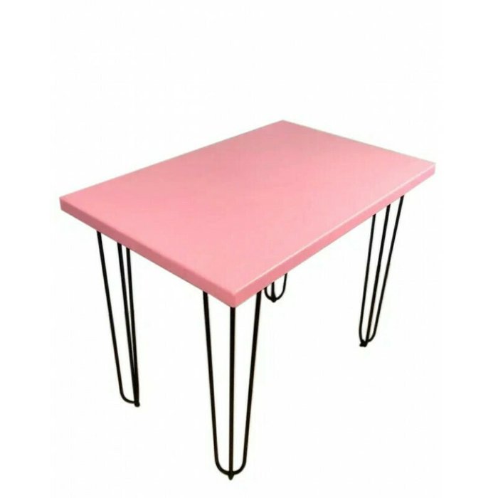 Стол обеденный Loft 120х70 со столешницей розового цвета