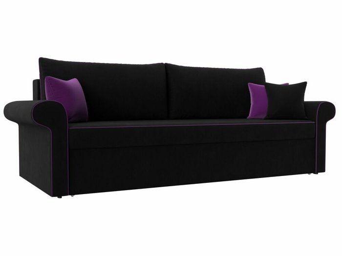 Прямой диван-кровать Милфорд черного цвета
