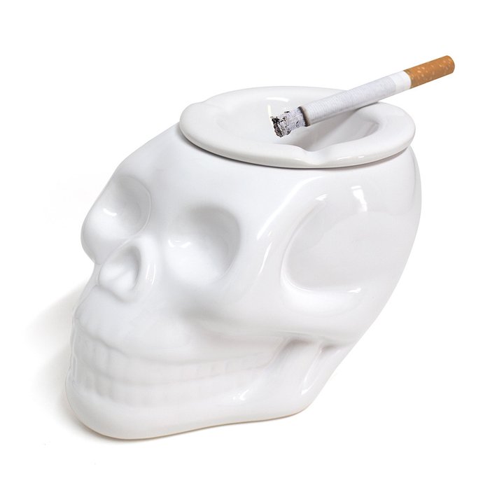 Пепельница керамическая Balvi skully белая
