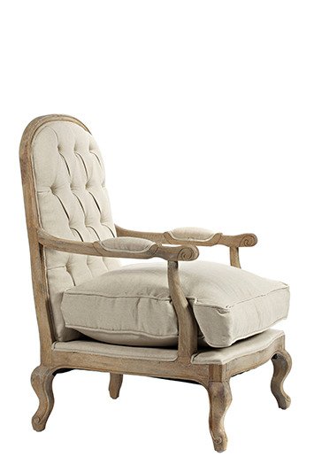 Кресло Chesterfield с каркасом из дуба и льняной обивкой - купить Интерьерные кресла по цене 44500.0