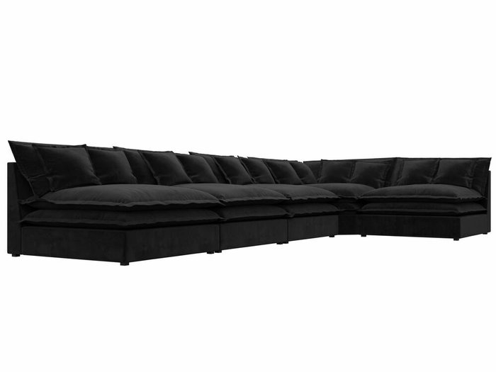 Угловой диван Лига 040 Лонг черного цвета правый угол - лучшие Угловые диваны в INMYROOM