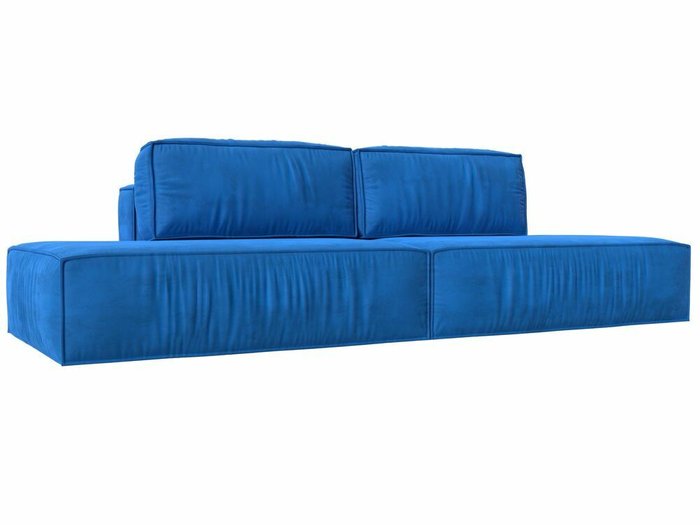 Прямой диван-кровать Прага лофт голубого цвета