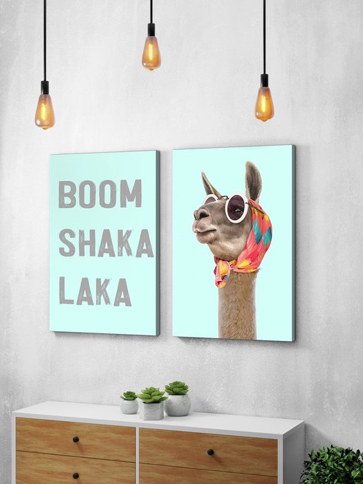 Набор из двух постеров Boom Shaka Laka 60х80 на холсте - купить Картины по цене 6755.0