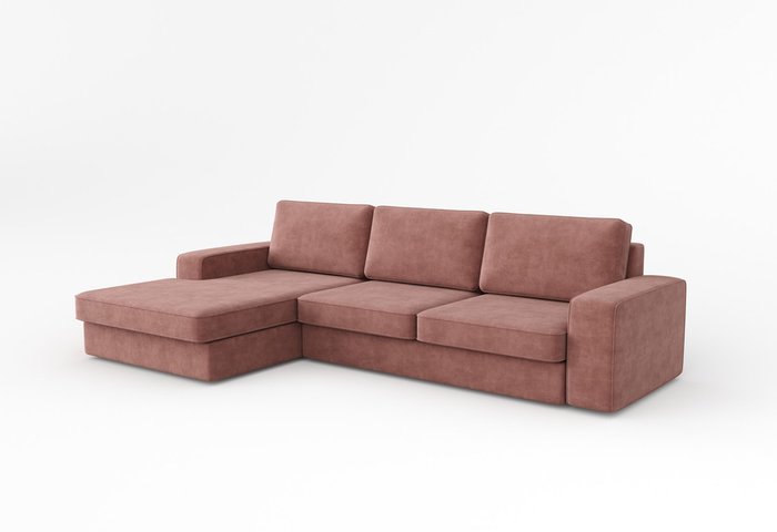 Диван-кровать угловой левый Lykke розового цвета - купить Угловые диваны по цене 92389.0