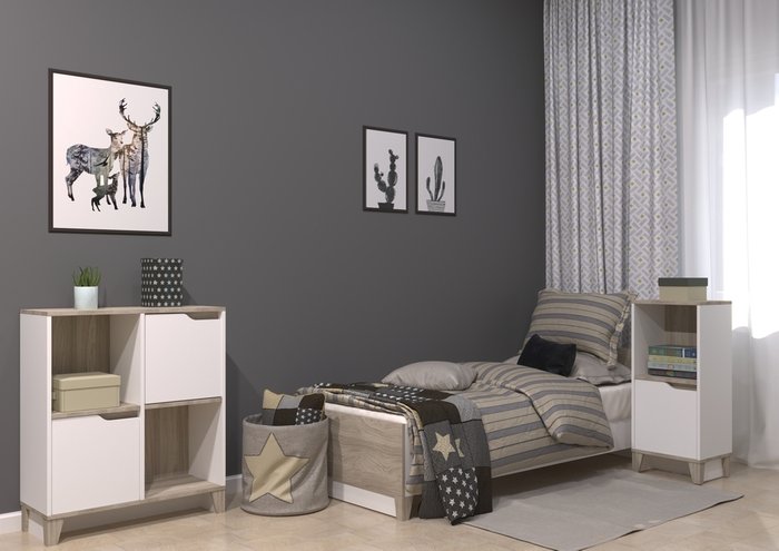 Кровать 80х180 бело-бежевого цвета - лучшие Кровати для спальни в INMYROOM