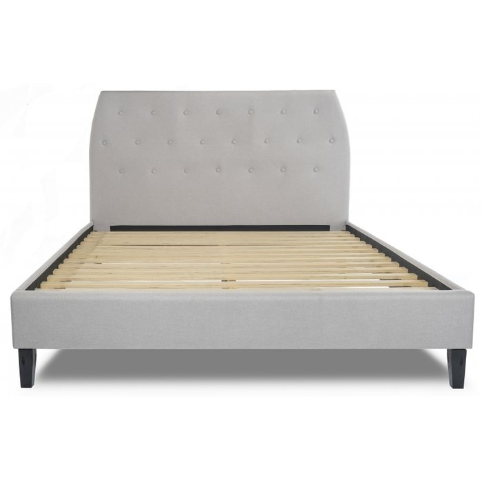 Кровать двуспальная Pamela 160х200 светло-серого цвета - лучшие Кровати для спальни в INMYROOM