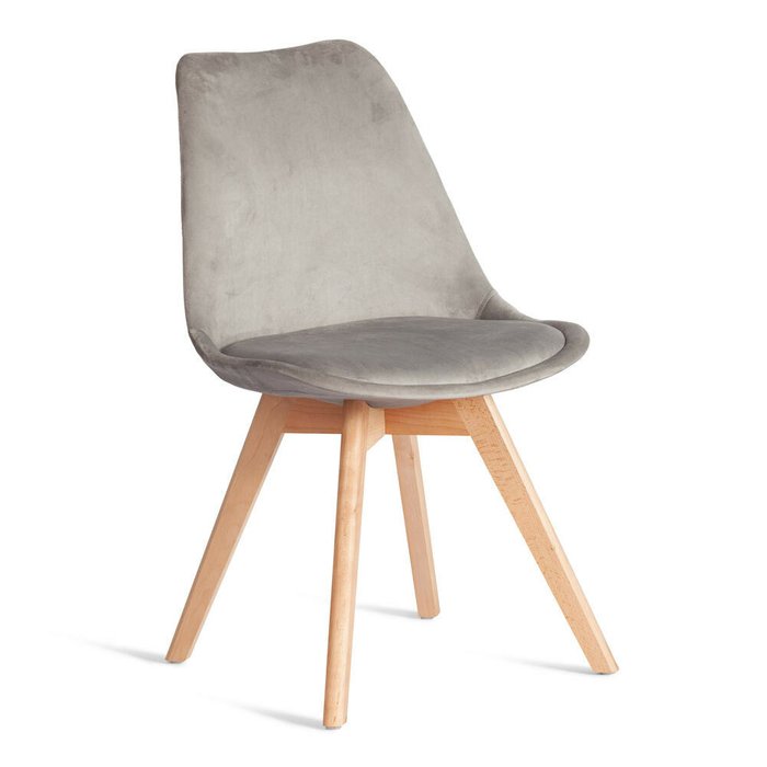 Комплект из четырех стульев Tulip Soft светло-серого цвета - купить Обеденные стулья по цене 17560.0