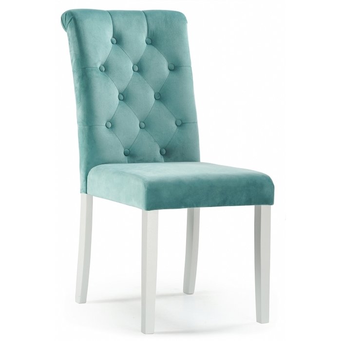 Стул Amelia white fabric tiffany голубого цвета Стул Amelia white fabric tiffany голубого цвета
