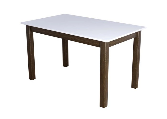 Стол обеденный Классика 120х60 бело-коричневого цвета