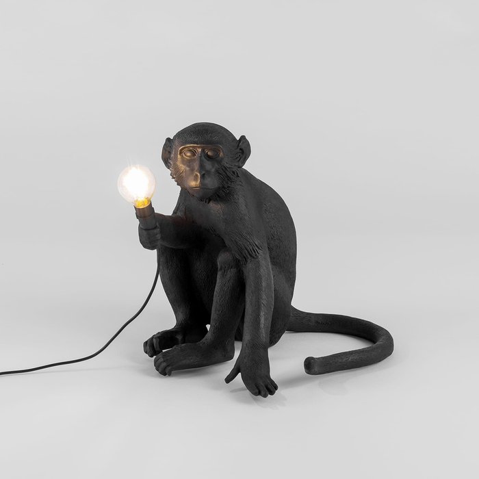 Настольная лампа SelettI The Monkey Lamp Black Sitting Version  - купить Настольные лампы по цене 25760.0