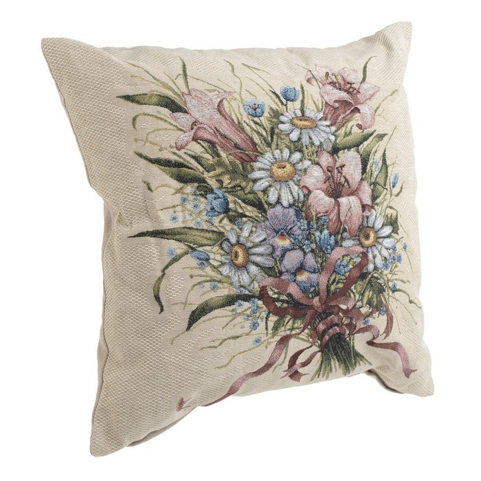 Декоративная подушка с цветочным принтом