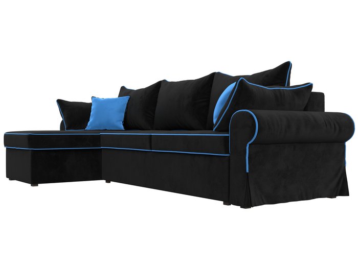 Угловой диван-кровать Элис черного цвета левый угол - лучшие Угловые диваны в INMYROOM