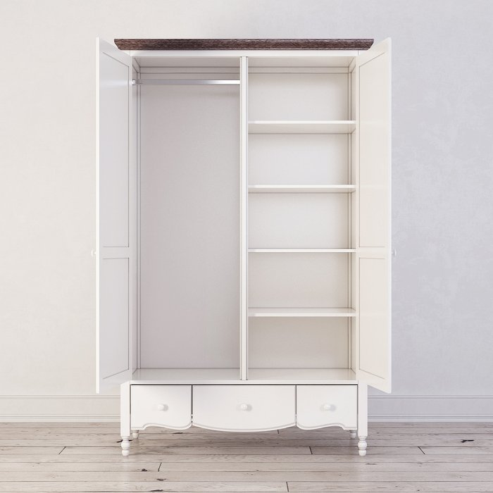 Шкаф двухстворчатый Leblanc белого цвета - лучшие Шкафы распашные в INMYROOM