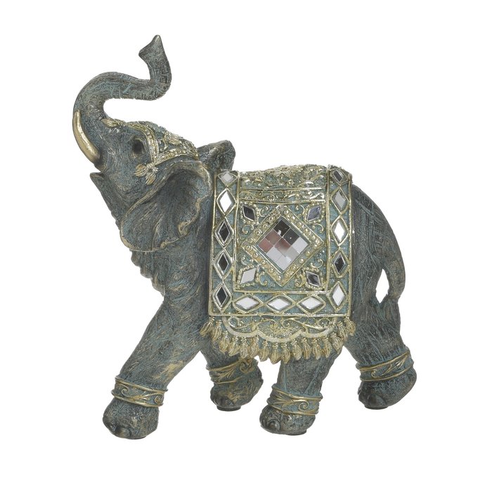 Декор настольный Слон зелено-золотого цвета - купить Фигуры и статуэтки по цене 2760.0