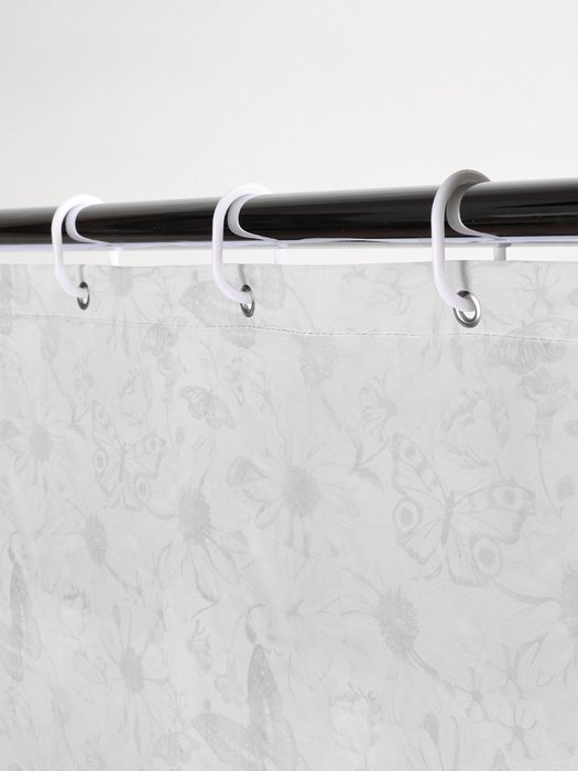 Штора для ванной комнаты Joy butterfly 180х180 бело-серого цвета - лучшие Шторки для душа в INMYROOM