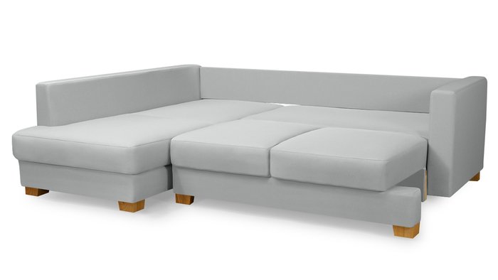 Угловой диван-кровать Плимут светло-серого цвета - лучшие Угловые диваны в INMYROOM