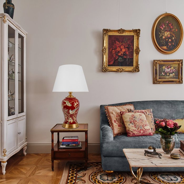 Настольная лампа Dahlia 10384T (ткань, цвет белый) - лучшие Настольные лампы в INMYROOM