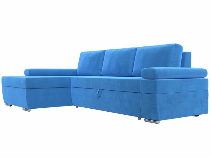 Угловой диван-кровать Канкун голубого цвета левый угол - лучшие Угловые диваны в INMYROOM