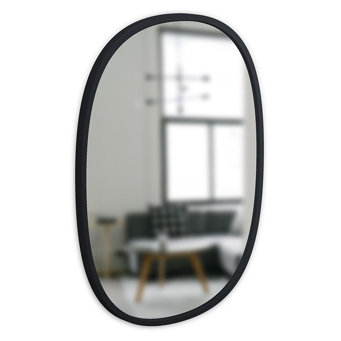 Зеркало настенное овальное Hub черное 45х60 - лучшие Настенные зеркала в INMYROOM