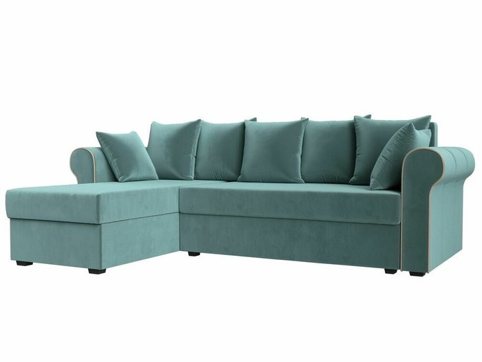 Угловой диван-кровать Рейн бирюзового цвета левый угол