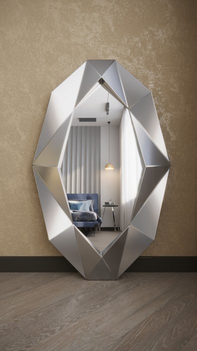 Интерьерное зеркало Silver Mirror Geometry в декоративной раме - купить Настенные зеркала по цене 20384.0