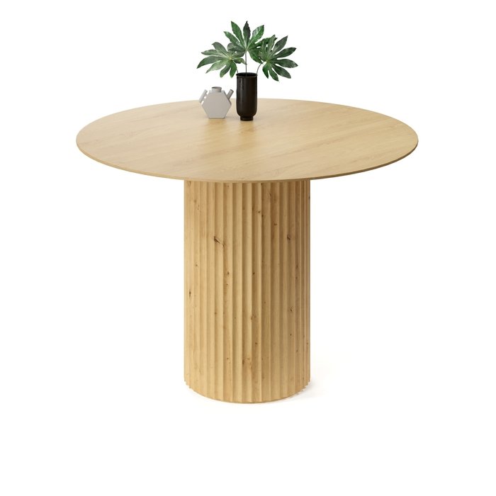 Обеденный стол круглый Капелла бежевого цвета - купить Обеденные столы по цене 59919.0