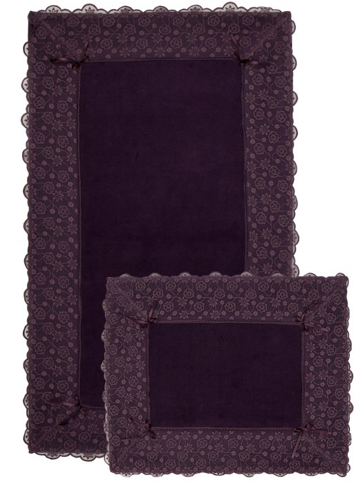 Набор из двух ковриков для ванной фиолетового цвета