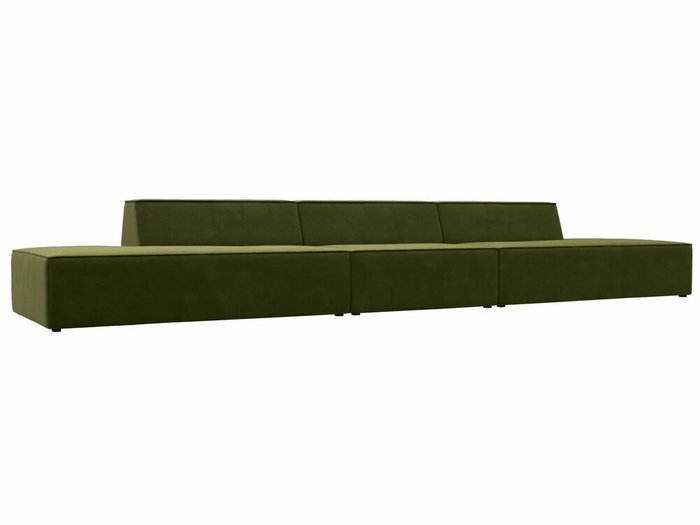Прямой модульный диван Монс Лонг зеленого цвета