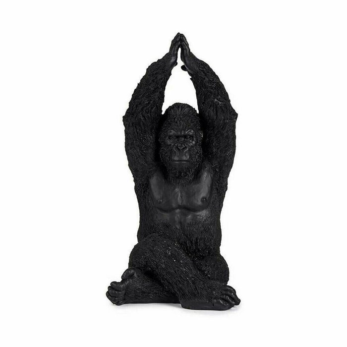 Декоративная фигура Горилла Yoga Чёрный 18 x 36,5 x 19,5 cm (4 штук) - купить Фигуры и статуэтки по цене 11054.0