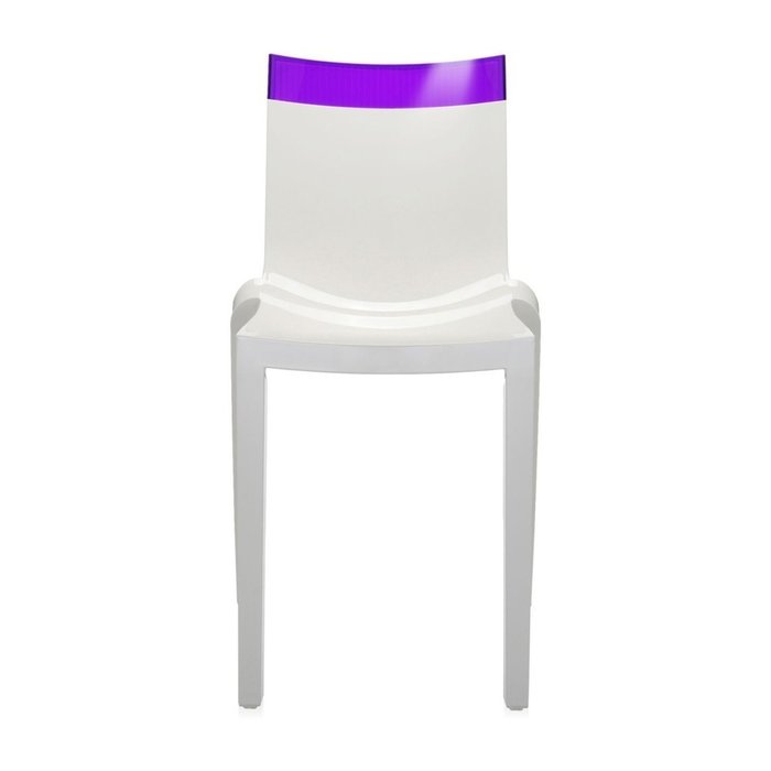 Стул Hi-Cut белого цвета с фиолетовой вставкой  - купить Обеденные стулья по цене 27090.0