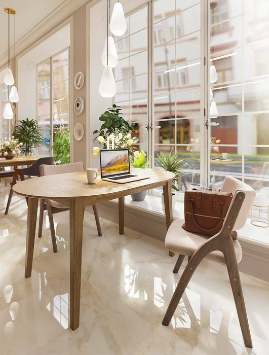 Раздвижной обеденный стол Стокгольм коричневого цвета - лучшие Обеденные столы в INMYROOM