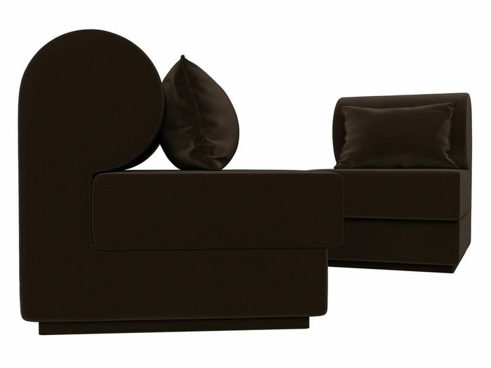 Набор из двух кресел Кипр коричневого цвета - лучшие Комплекты мягкой мебели в INMYROOM