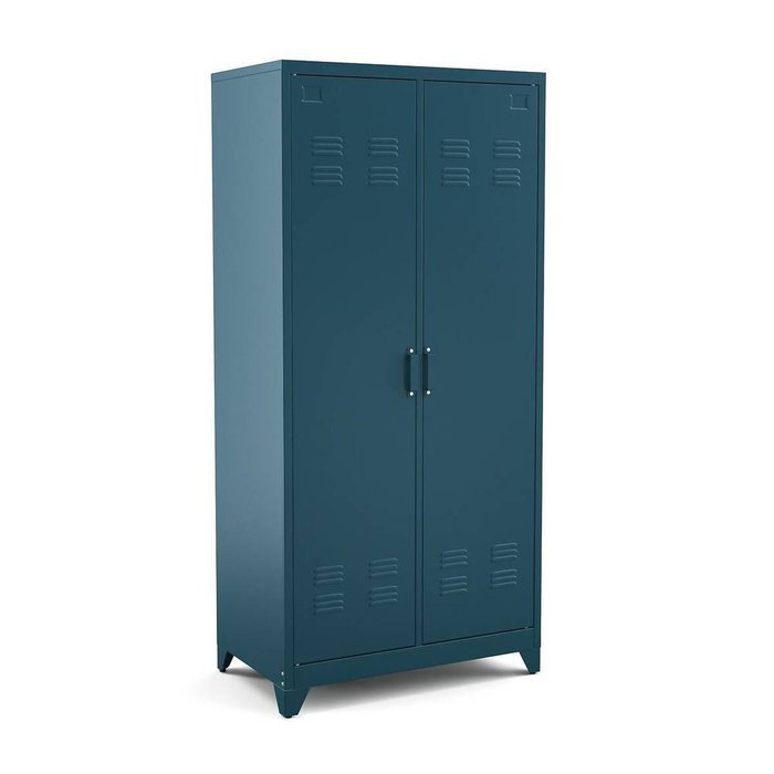 Шкаф дверками из металла Hiba синего цвета - купить Платяные шкафы по цене 38851.0