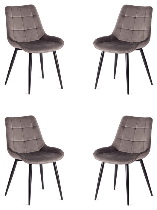 Набор из четырех стульев Abruzzo светло-серого цвета