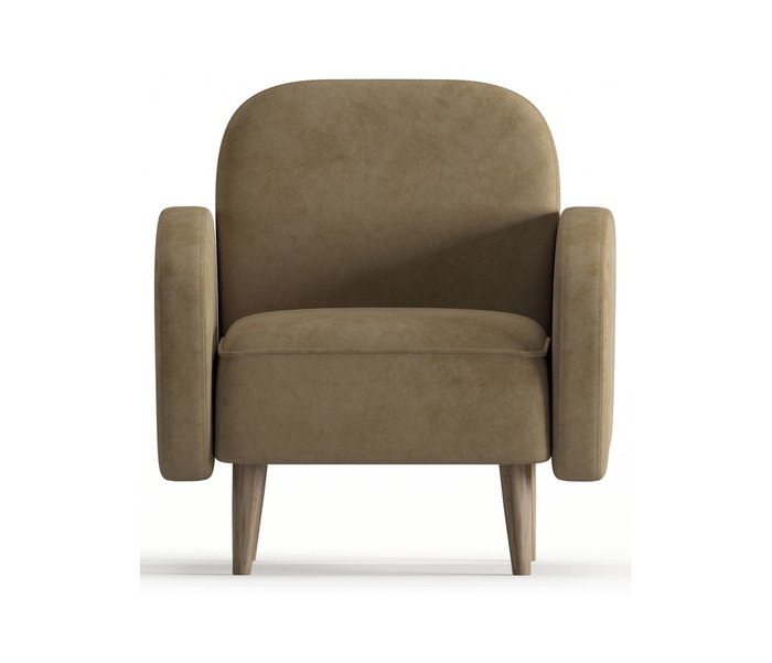 Кресло из велюра Бризби темно-бежевого цвета - купить Интерьерные кресла по цене 15490.0