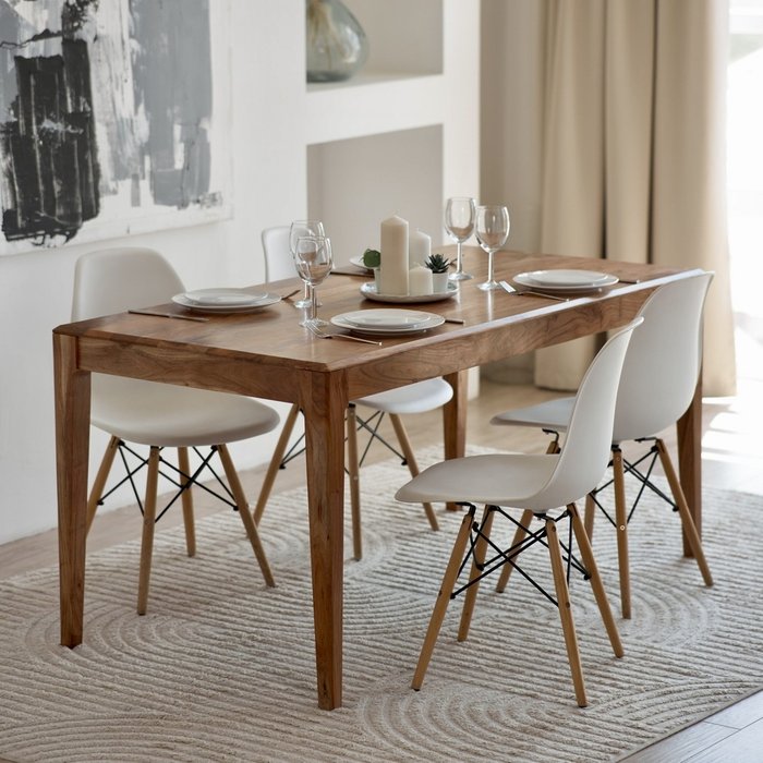 Обеденный стол из массива Маалван коричневого цвета - лучшие Обеденные столы в INMYROOM
