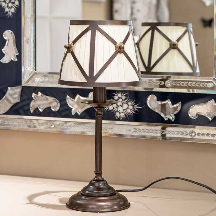 Настольная лампа Fabrizia бежево-коричневого цвета - купить Настольные лампы по цене 8721.0