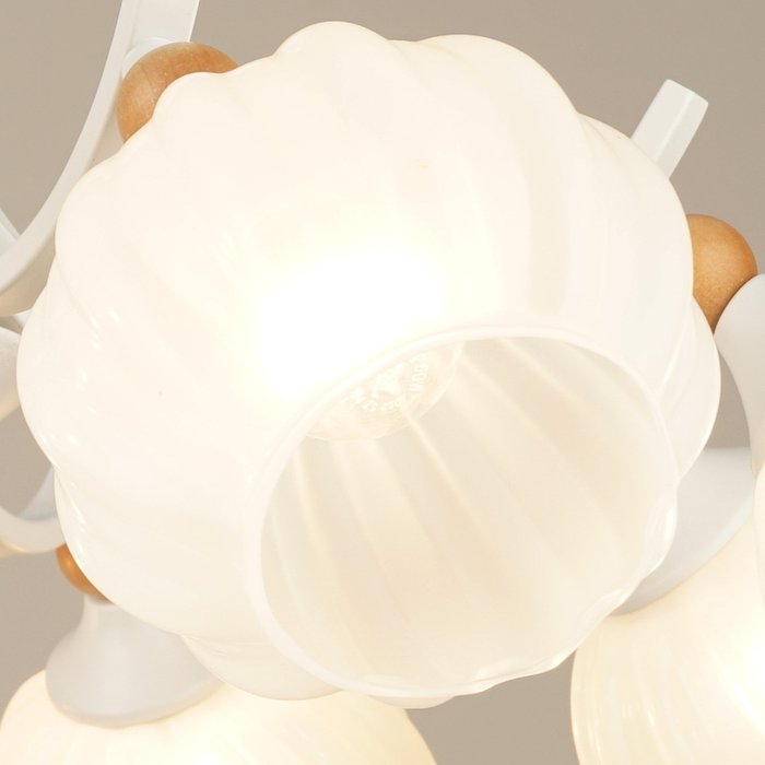 Люстра на штанге 04511-0.3-08 (стекло, цвет белый) - купить Потолочные люстры по цене 8120.0